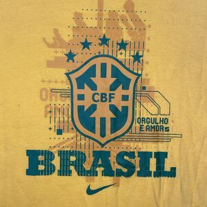 Nike Brazil Football Shirt Mens Large Yellow Crew Neck Neymar Jr 10